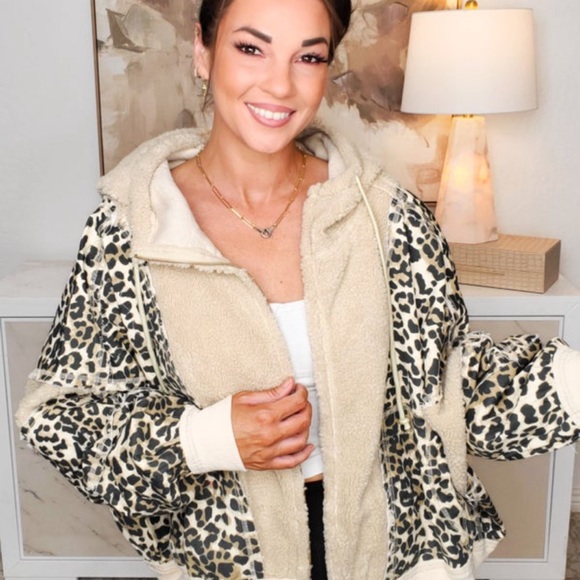 Jackets & Blazers - Leopard Print Patchwork Jacket by LOV LOV